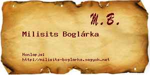 Milisits Boglárka névjegykártya
